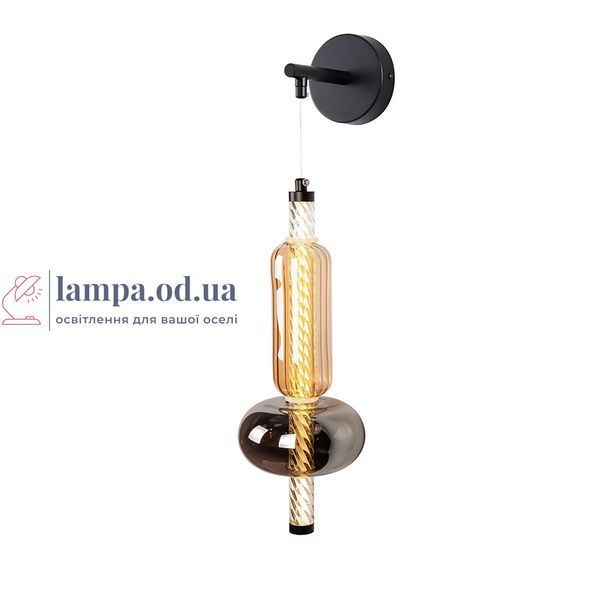 Бра настінне LED Levistella 788W39325 BK+SM+AM, 5W, 4000K, чорне, скло, сучасний стиль для дому та зала LVS5478 фото