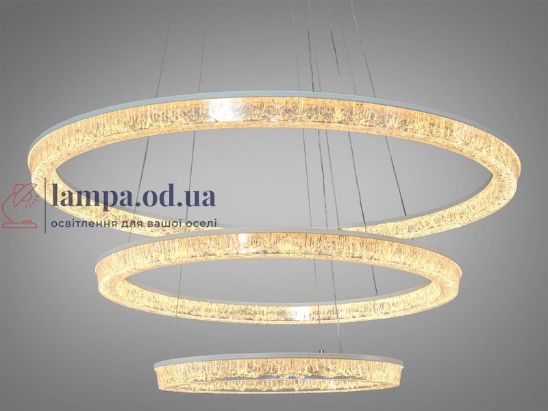 Подвесная LED люстра Diasha D9711/800+600+400WH белая, 148 W, с пультом, освещение до 30 м&sup2; D9711/800+600+400WH фото