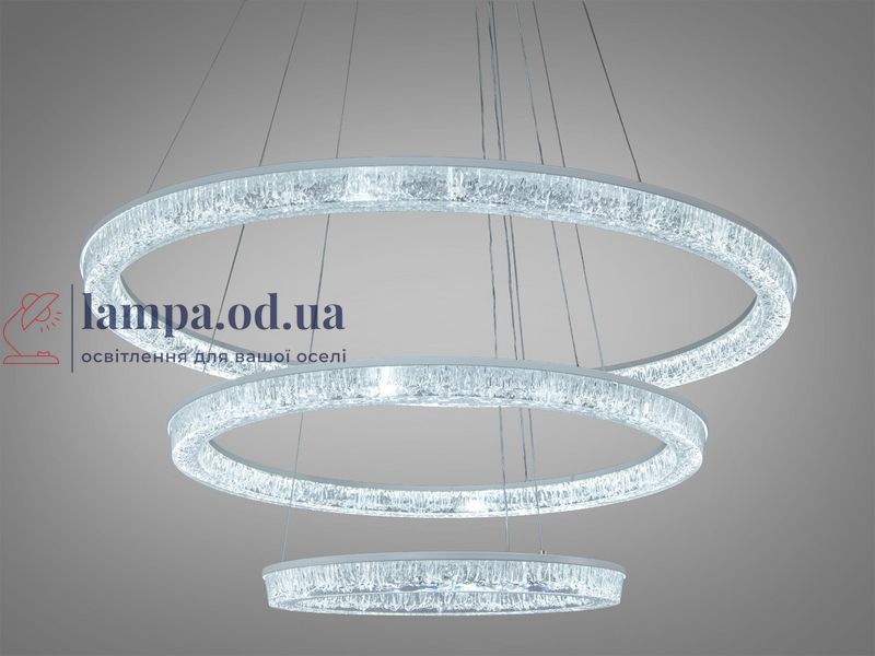 Подвесная LED люстра Diasha D9711/800+600+400WH белая, 148 W, с пультом, освещение до 30 м&sup2; D9711/800+600+400WH фото