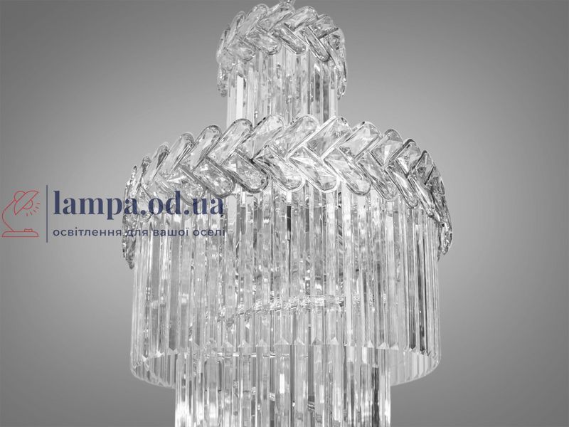 Люстра каскадна Diasha 82206/600xH1800HR, 26 ламп, E14, хром, 220V, висота 255 см, сучасний стиль для дому 82206/600xH1800HR фото