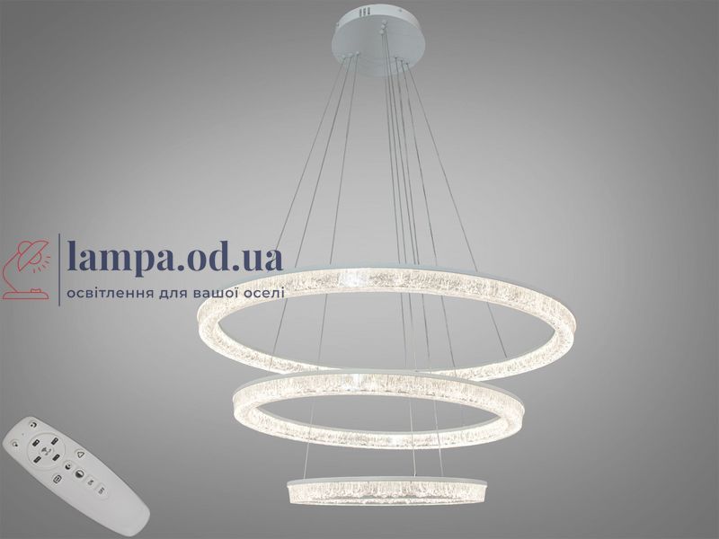 Подвесная LED люстра Diasha D9711/800+600+400WH белая, 148 W, с пультом, освещение до 30 м&sup2; D9711/800+600+400WH фото
