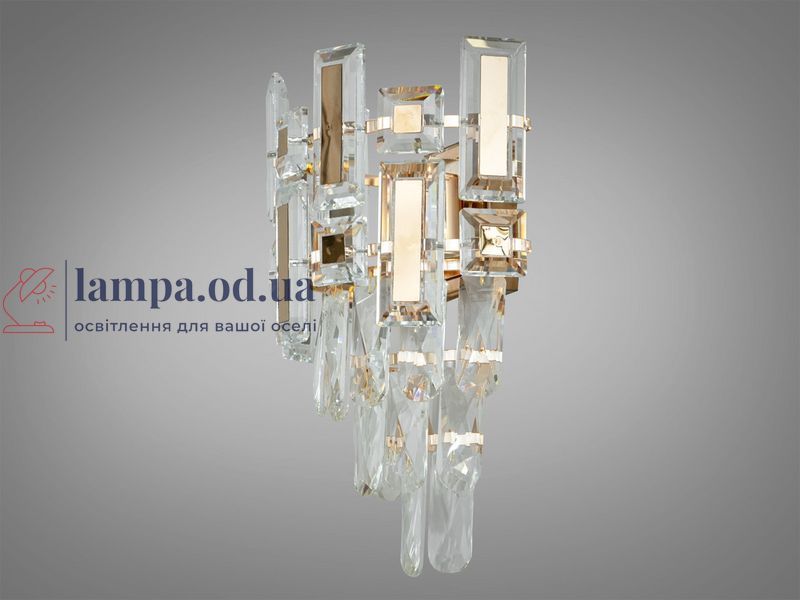 Бра класичне Diasha 2018/2W SGD 2018/2W CH, 40W, золото, кришталь, сучасний стиль для дому 2018/2W SGD фото