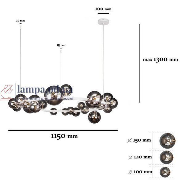 Потолочная люстра Levistella 918LP267-24 WH+BK, G9, 24 плафона, белый и черный, современный стиль для дома LVS5166 фото