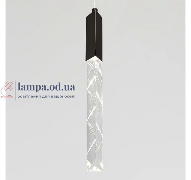 Черный одиночный LED подвес с граненым прозрачным стержнем Artlight 2350/1BK 2350/1BK фото