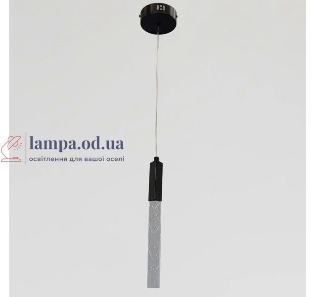 Черный одиночный LED подвес с граненым прозрачным стержнем Artlight 2350/1BK 2350/1BK фото