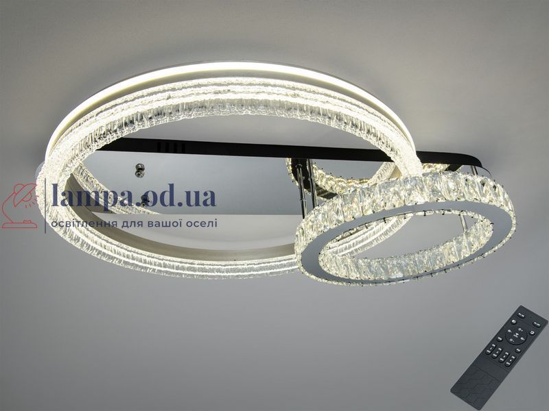 Потолочная LED люстра Diasha A8811/600+400B два кольца 120 Вт хром A8811/600+400B фото
