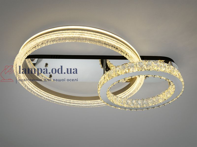 Потолочная LED люстра Diasha A8811/600+400B два кольца 120 Вт хром A8811/600+400B фото