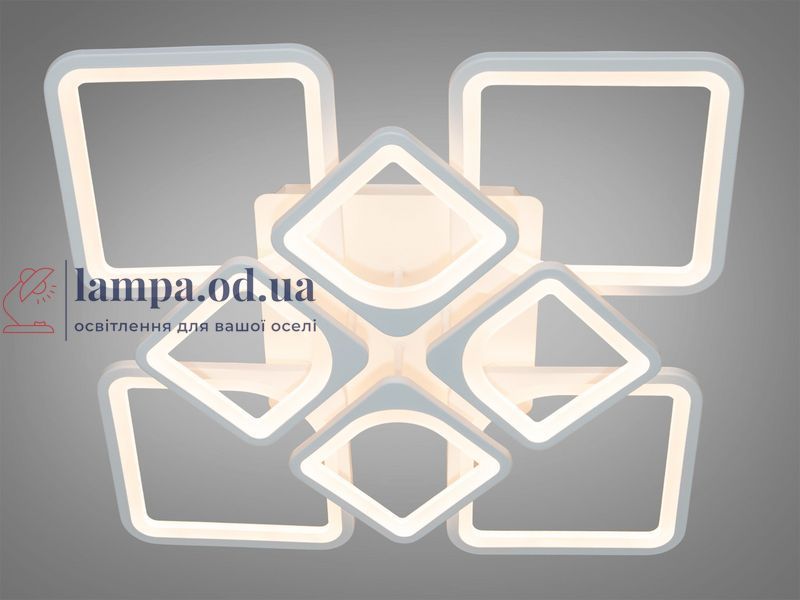 Потолочная LED-люстра Diasha H8060/4+4WH 135W, 60&times;60&times;14 см, 3 цвета света, белая H8060/4+4WH фото