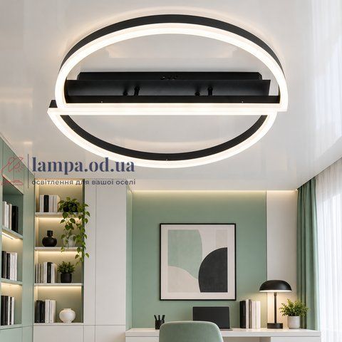 Стельова LED люстра Diasha 2545BK dimmer, чорна, 58 Вт, от 10 до 16 м&sup2; 2545BK dimmer фото