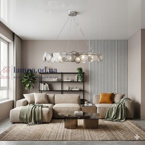 Люстра модерн Splendid Ray LK1021/760/10 CR хром біла 76 см на 10 ламп E14 30433603 фото