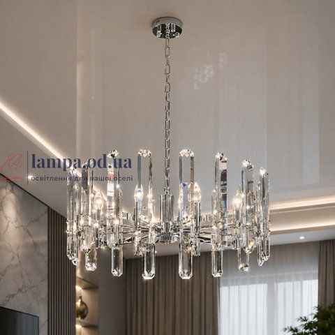 Кришталева люстра Splendid Ray LK1026/8 (SL) хром, 8 ламп E14 30434475 фото