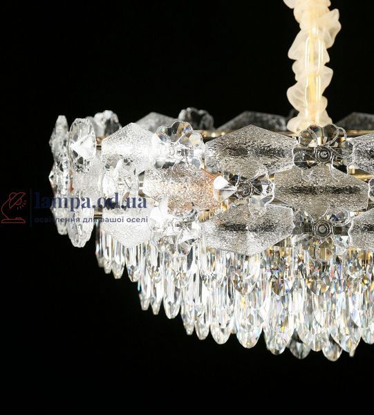 Кришталева люстра Splendid Ray L8250/600&times;H330/14, золото й білий, 14 ламп E14, &Oslash;60 см, від 13&ndash;20 м&sup2; 30438059 фото