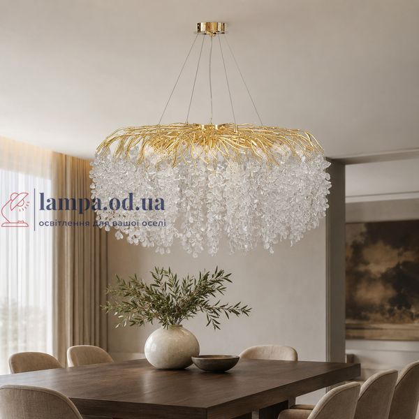 Підвісна люстра Гліцинія Artlight 6822-800GD на 12 ламп E14 з прозорим та матовим склом 6822-800GD фото