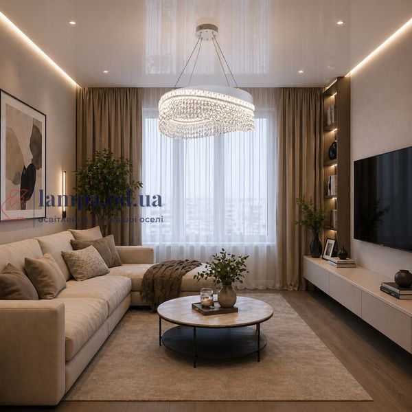 Елегантна підвісна LED люстра Diasha P7027/D500WH біла 58W до 20 м2 P7027/D500WH фото