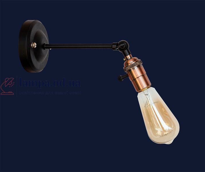 Бра настінне Levistella 752WD1905-1, E27, 60W, чорний, мідна основа, сучасний стиль для дому LVS04118 фото