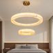 Двоярусна алебастрова LED-люстра з 2 кільцями Levistella 809L8830 (800+400), 75 Вт, латунь, 80+40 см, 3 режими, 20-30 м&sup2; LVS7409 фото 1