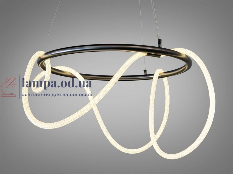 Потолочная люстра LED Diasha 9752-D600BHR 4100K Ropelight, 32W, черный хром, современный дизайн для коридора, гостиной, спальни 9752-D600BHR 4100K фото