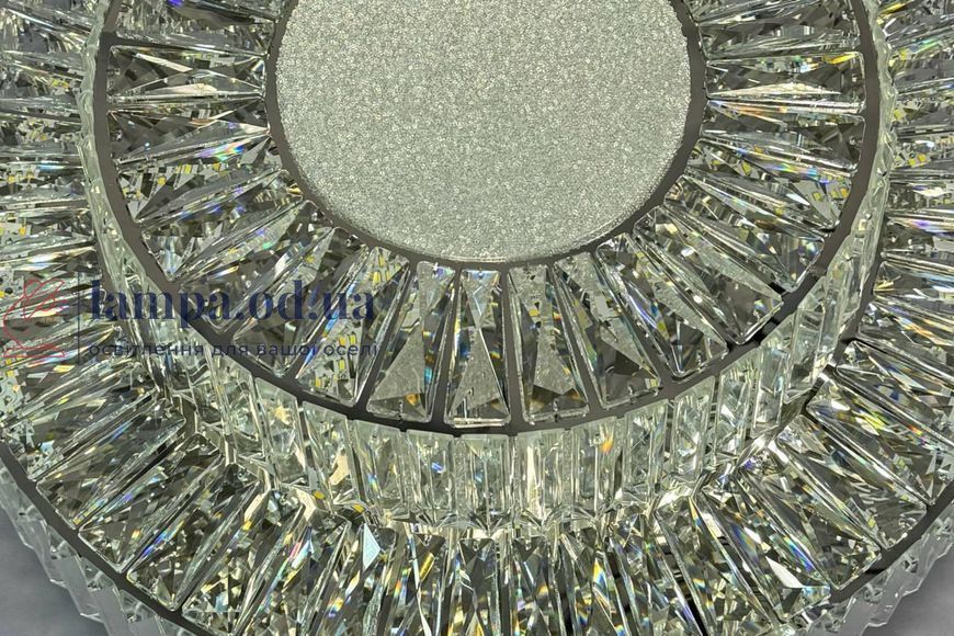 Роскошная потолочная LED люстра хрустальная для гостиной Linisoln 9898-600 серебро 60 см 160W 9898-600 фото
