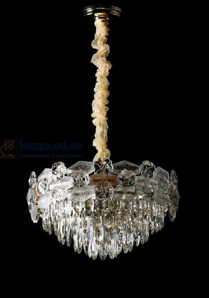 Золотая подвесная люстра с хрустальным декором Splendid Ray L8250/500*H290/11, 50 см на 11 ламп E14 с гранёным каскадом 30438042 фото