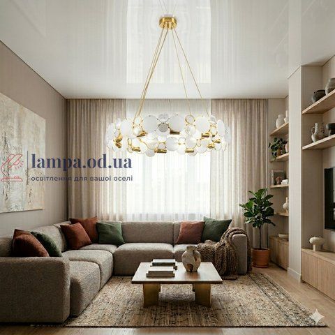 Люстра підвісна для зали Splendid Ray LK1021/760/10 GD золоту 76 см на 10 ламп E14 30433610 фото