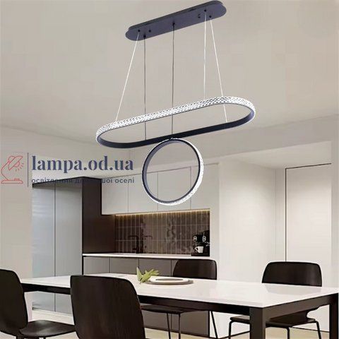 Потолочная люстра LED Levistella 7871221 (800*300+300) BK, 50W, регулируемая температура света, черный металл LVS5670 фото