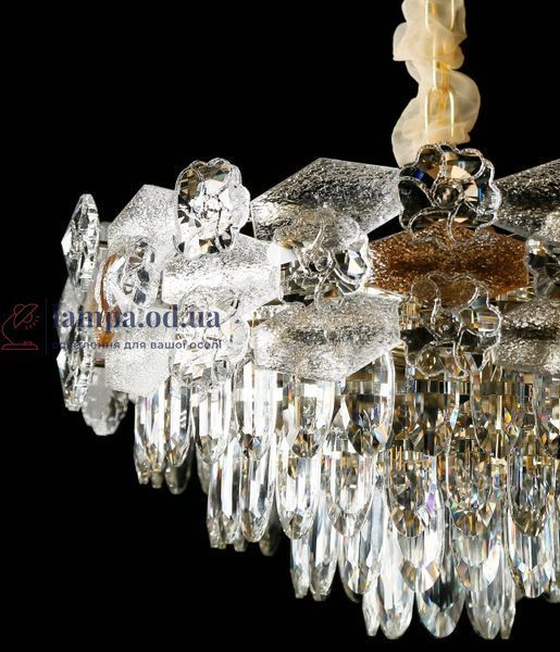 Золотая подвесная люстра с хрустальным декором Splendid Ray L8250/500*H290/11, 50 см на 11 ламп E14 с гранёным каскадом 30438042 фото