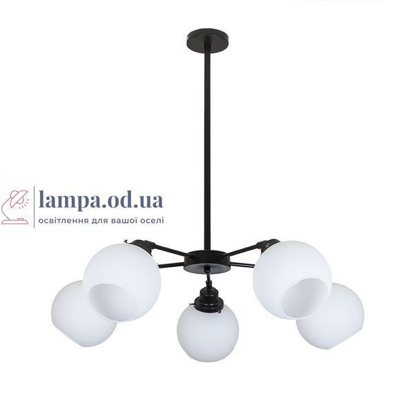 Потолочная люстра Levistella 752F1609-5 BK+WH, E27, 5 плафонов, диаметр 700 мм, черный+белый, современный стиль LVS4665 фото