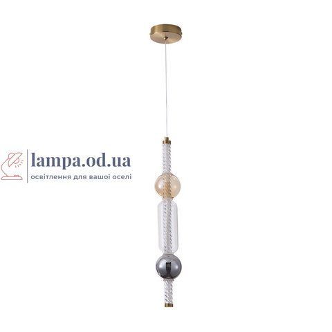 Світильник підвісний LED Levistella 788P39316 AB+SM+AM+CL, 7W, 4000K, абажур, смужки, акрил, для вітальні, вінтажний стиль LVS5521 фото