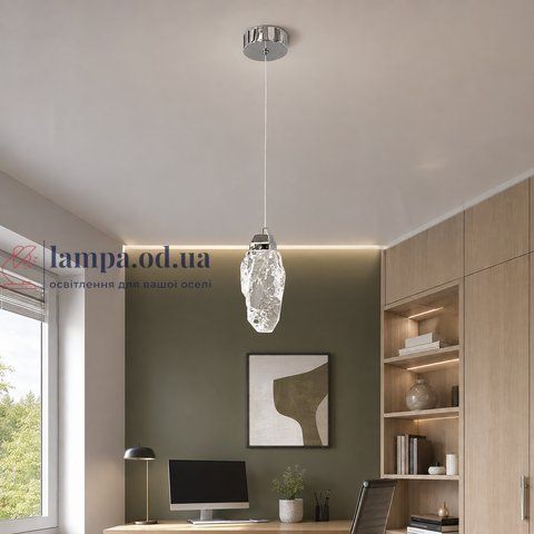 Одиночный хромированный LED подвес с прозрачным многогранным стеклом 2337/1CH Artlight 2337/1CH фото