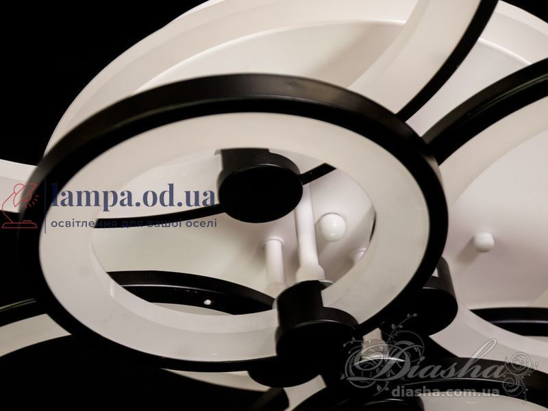 Потолочная люстра LED Diasha 8022/6BK, 135W, 3200K-6000K, черный металл, современный стиль 8022/6BK LED 3color dim фото