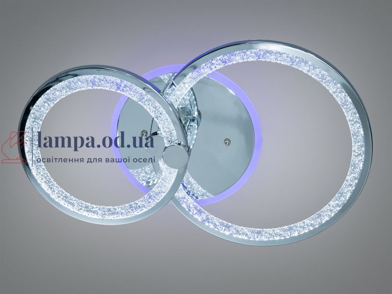 Стильна стельова LED-люстра для спальні Diasha 8180/2HR, хром, 55 W, 33&times;53 см, підсвітка 8180/2HR LED 3color dim фото
