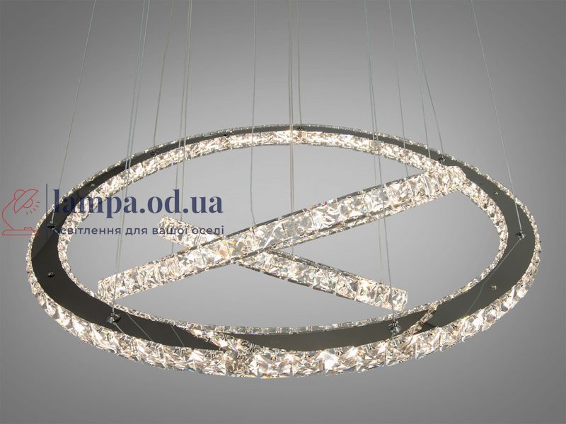 Люстра стельова LED Diasha 7201-9W/750+580+400HR 105W, 75 см, з пультом, IP20, сучасний стиль, дизайнерська кристалічна 7201-9W/750+580+400HR фото