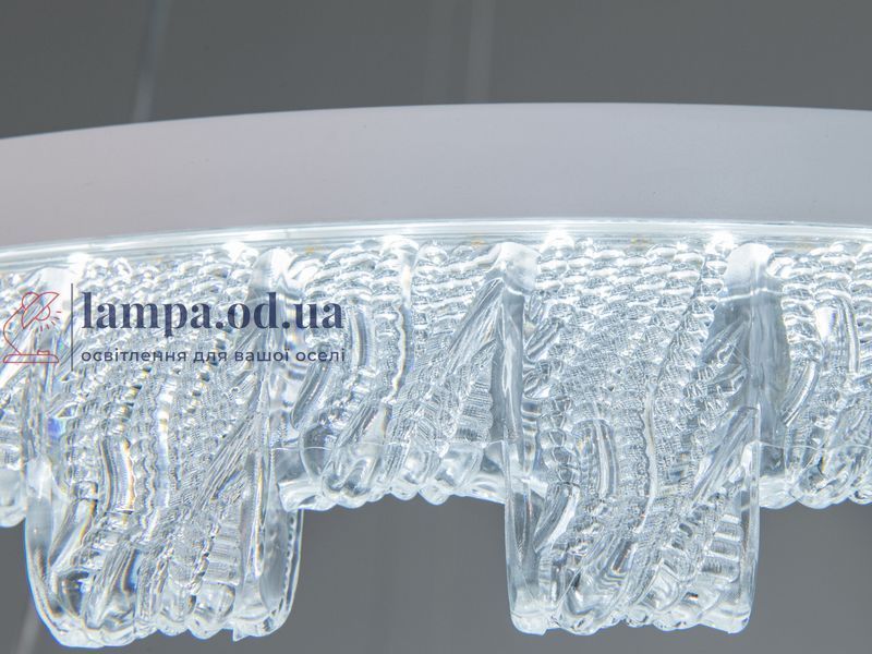 Стильна підвісна LED-люстра для залу Diasha MD78201/600+400WH, біла, 2 кільця, 82 W, акриловий декор MD78201/600+400WH фото