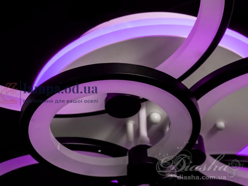 Потолочная люстра LED Diasha 8022/6BK, 135W, 3200K-6000K, черный металл, современный стиль 8022/6BK LED 3color dim фото