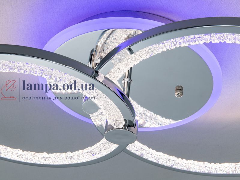 Стильна стельова LED-люстра для спальні Diasha 8180/2HR, хром, 55 W, 33&times;53 см, підсвітка 8180/2HR LED 3color dim фото