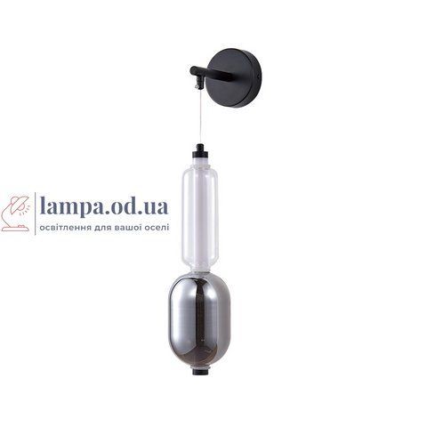 Бра настінне LED Levistella 788W39326 BK+SM+CL, 5W, 4000K, чорний+сріблястий+прозорий, сучасний стиль LVS5512 фото