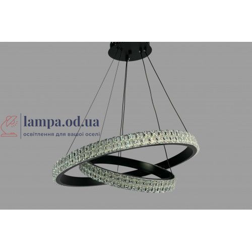 Подвесная люстра LED в спальню Linisoln 1956-60*40 BK металл, акрил, 60*40 см, LED-лента, 80 Вт 1956-60*40 BK фото
