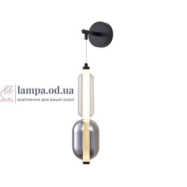 Бра настінне LED Levistella 788W39326 BK+SM+CL, 5W, 4000K, чорний+сріблястий+прозорий, сучасний стиль LVS5512 фото
