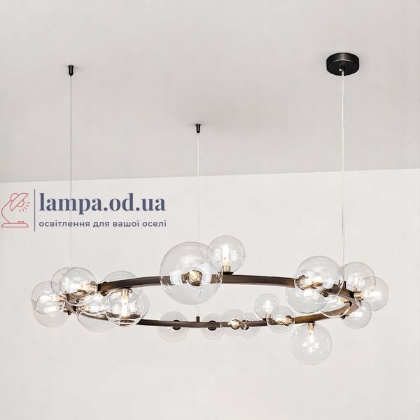 Люстра кільце з прозорими кулями Levistella 918LP267-24 BK+CL 918LP267-24 BK+CL фото