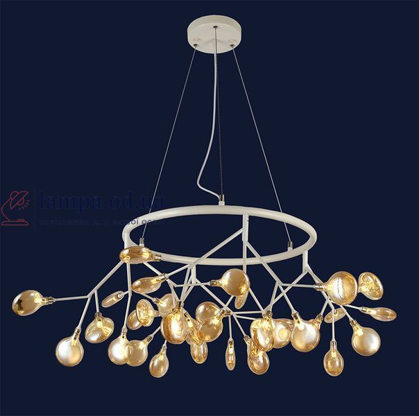 Потолочная люстра LED Levistella 918LP263-36 WH+BR, 36 плафонов, белый и коричневый, металл и стекло LVS2963 фото