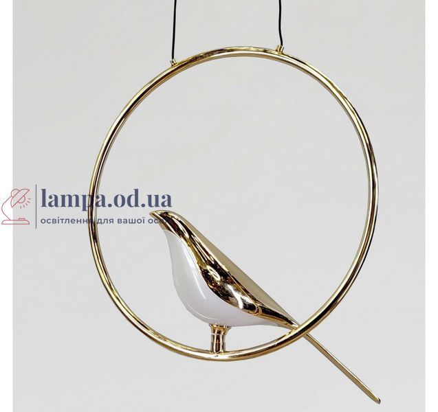 Світлодіодна підвісна люстра Artlight 21130/1GD з декоративною птицею, 5 Вт, золото + чорний 21130/1GD фото