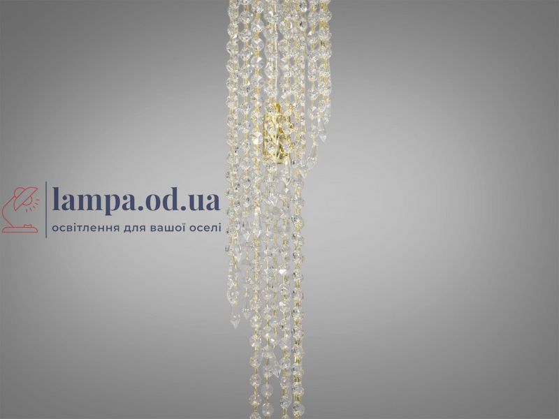 Люстра стельова Diasha FH012/400x1200G-2 "Багата Кришталевий каскад", 7 ламп, E14, лимонне золото, 140 см, сучасний стиль для дому FH012/400x1200G-2 фото