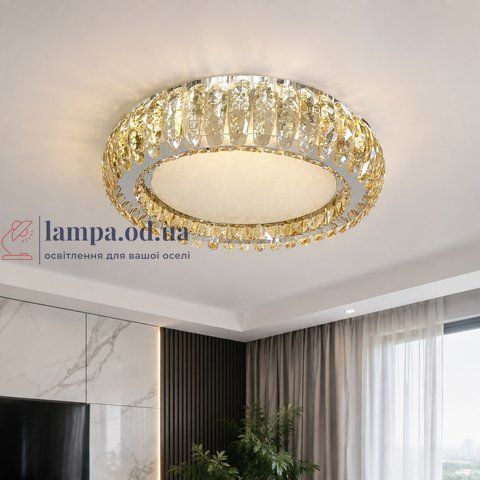 Потолочная хрустальная LED-люстра Artlight MT005/500CH, хром и медовое стекло, 100 Вт, от 10-18 м&sup2; MT005/500CH фото