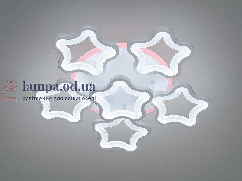 Светодиодная потолочная люстра звезды для спальни Diasha 1660/5+1WH LED 3color белая 55 см 95W с пультом 1660/5+1WH LED 3color d фото