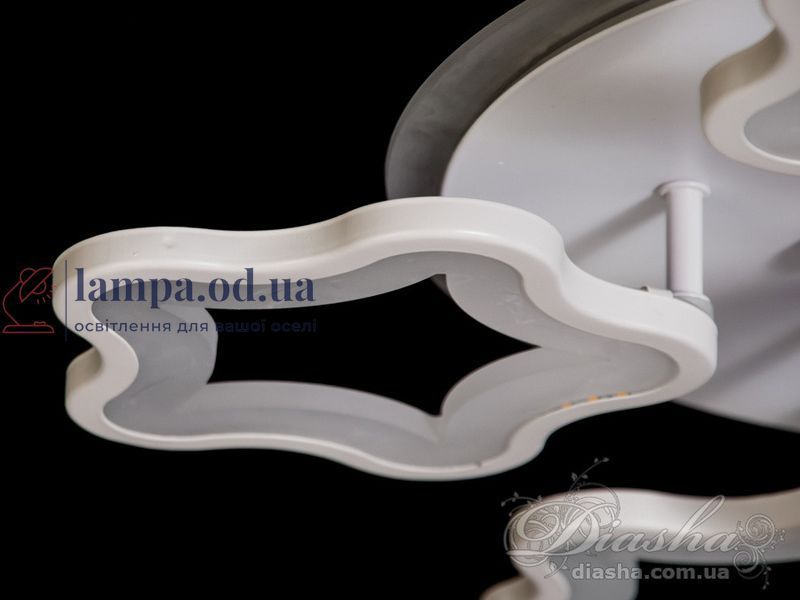Светодиодная потолочная люстра звезды для спальни Diasha 1660/5+1WH LED 3color белая 55 см 95W с пультом 1660/5+1WH LED 3color d фото
