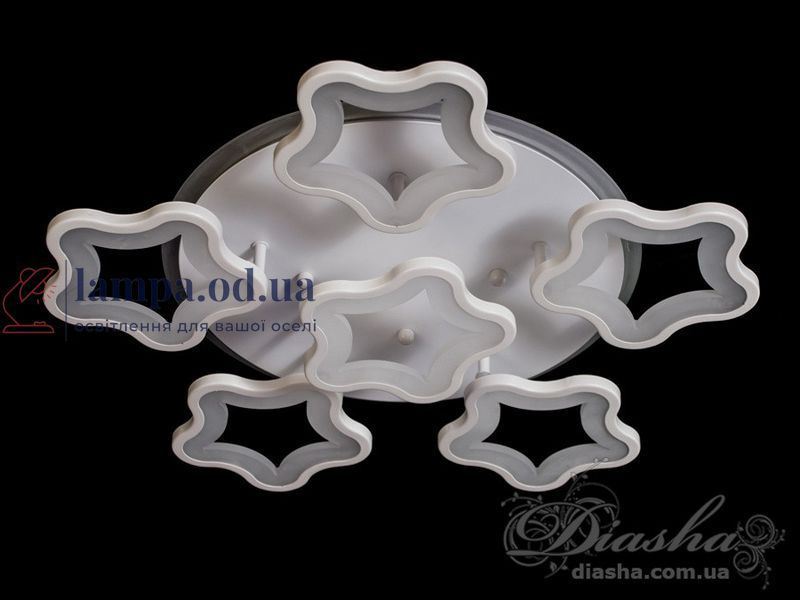 Светодиодная потолочная люстра звезды для спальни Diasha 1660/5+1WH LED 3color белая 55 см 95W с пультом 1660/5+1WH LED 3color d фото
