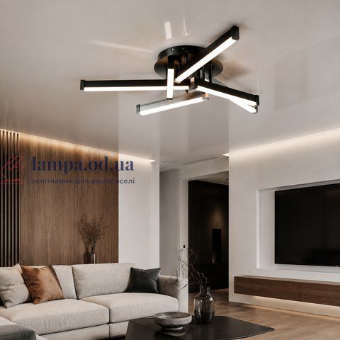 Светодиодная люстра Splendid Ray L1645/6 LED (BK), черный, белый, 66 Вт, от 9-17 м&sup2; 30437652 фото