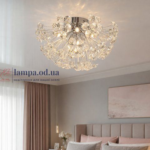 Компактная хромированная потолочная люстра с прозрачными кристаллами Artlight 21623-420CH 21623-420CH фото