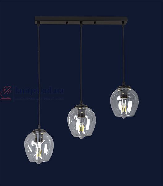 Потолочная люстра Levistella 756PR0231F-3 BK+CL (500), 3 плафона, черный металл, для гостиной LVS4133 фото
