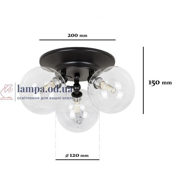 Потолочная люстра Levistella 761X1203F-3 BK+CL (200), 3 лампы G9, диаметр 300мм, черный + прозрачный, современный стиль LVS4426 фото